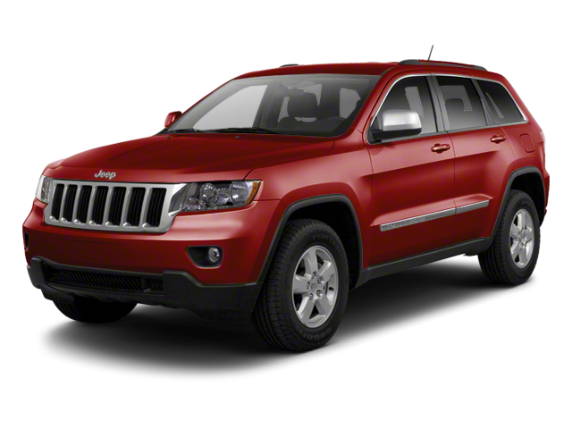 2013 Jeep Grand Cherokee Laredo in Deep Cherry Red Crystal Pearlcoat — front three-quarter view