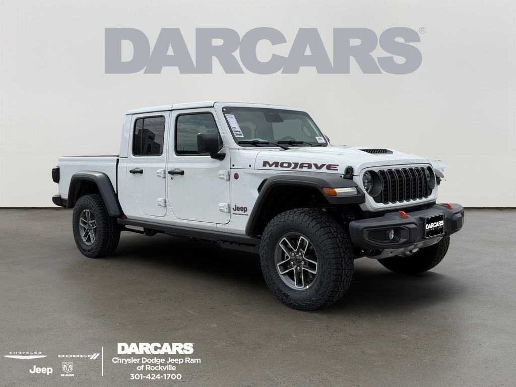 2026 Jeep Gladiator Mojave in Bright White Clear-Coat Exterior Paint — front three-quarter view