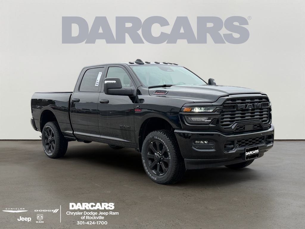 2026 RAM 2500 Big Horn in Diamond Black Crystal Pearl-Coat Exterior Paint — front three-quarter view