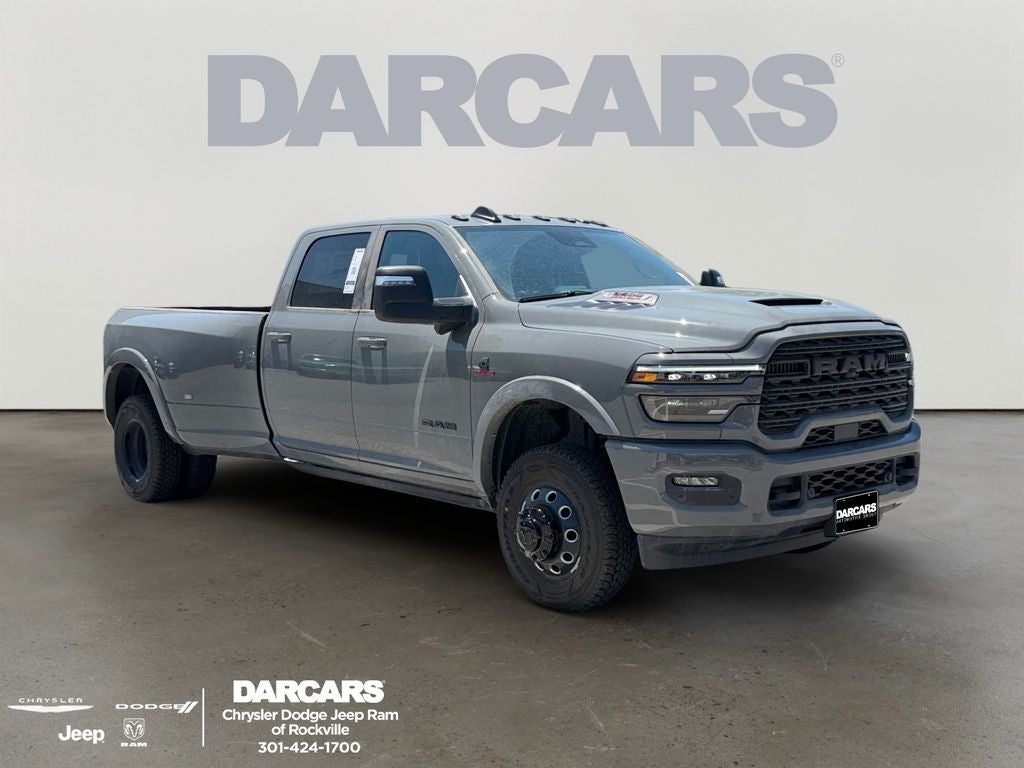 2026 RAM 3500 Limited in Ceramic Gray Clear-Coat Exterior Paint — front three-quarter view