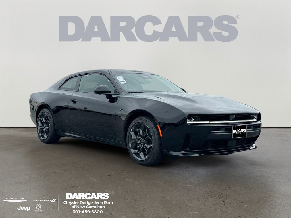2026 Dodge Charger R/T Plus in Diamond Black Crystal Pearlcoat — front three-quarter view