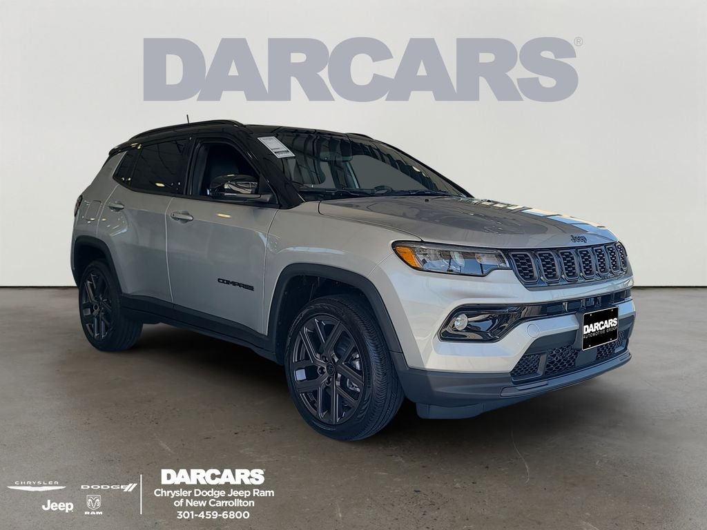 2026 Jeep Compass Limited in Silver Zynith Metallic Clear-Coat Exterior Paint — front three-quarter view