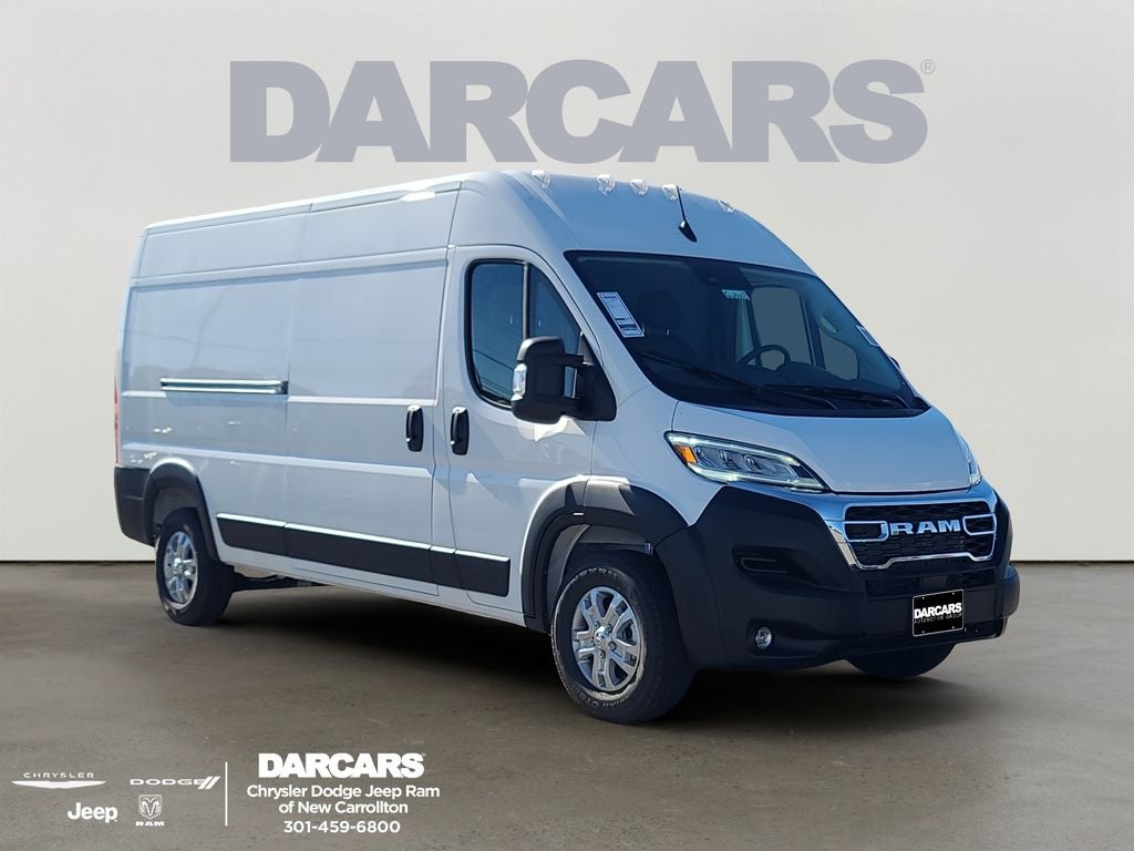 2026 RAM ProMaster 2500 High Roof in Bright White Clear-Coat Exterior Paint — front three-quarter view