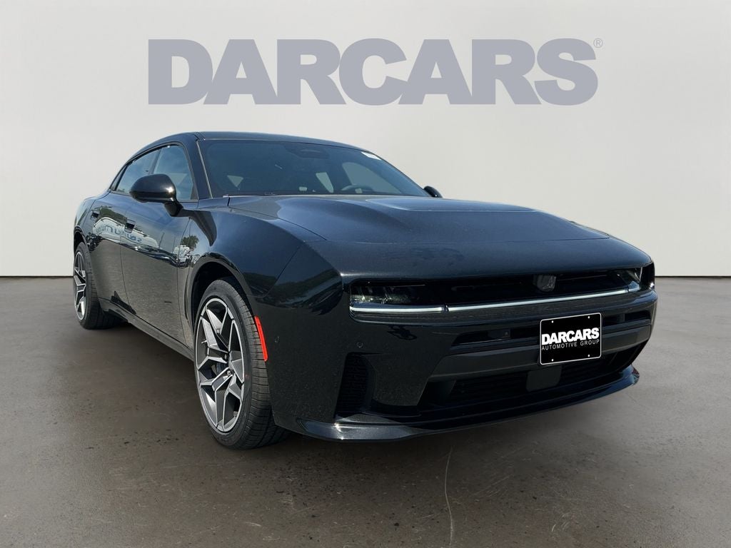 2026 Dodge Charger R/T Plus in Diamond Black Crystal Pearlcoat — front three-quarter view