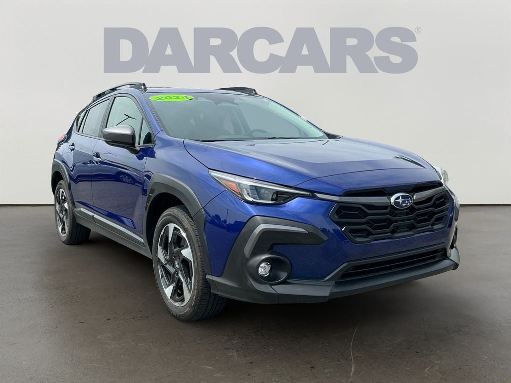 2024 Subaru Crosstrek Limited in Sapphire Blue Pearl — front three-quarter view